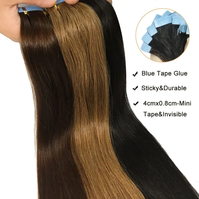 Extensiones de cabello humano 100% Remy Natural de cinta o tape - Imagen 4