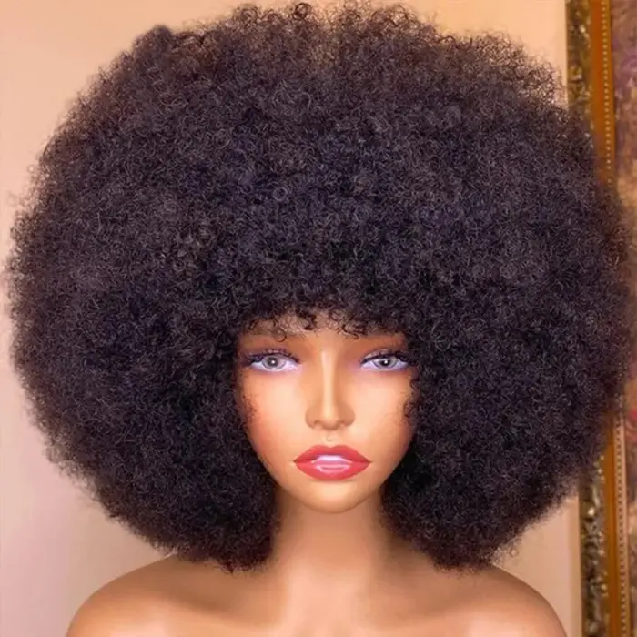 Pelucas de cabello humano Remy  brasileñas Afro - Imagen 5