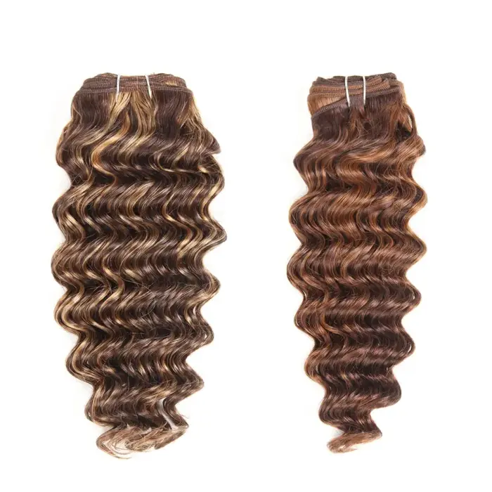 Extensión de cabello Remy  de ondas profundas brasileñas