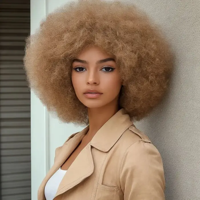 Pelucas de cabello humano brasileño Afro rizado Bob