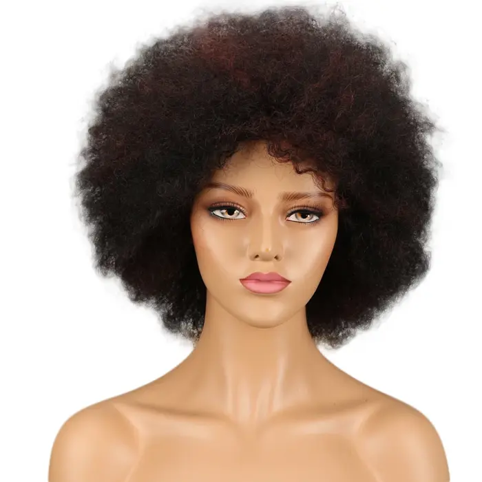 Pelucas de cabello humano brasileño Afro rizado Bob - Imagen 9